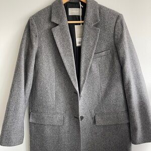 Everlane Oversized Blazer - Size 4 (Grey Herringbone) NWT
